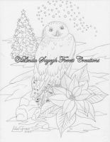 Snowie Owl and Poinsettia